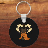 Cat Meme Soky Cute Black Halloween Schlüsselanhänger (Vorderseite)