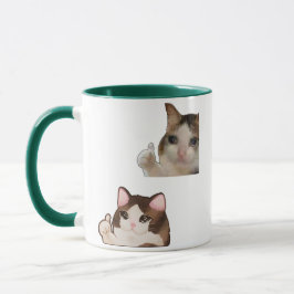 Cat Meme Thumbs Up Funny OK Cat Meme Kitten Mug Tasse