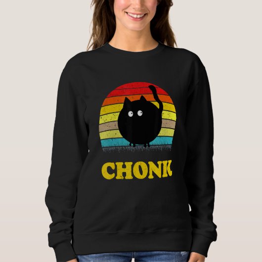Cat Meme Vintag Chonk Cat Sweatshirt (Vorderseite)
