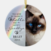 Cat Memorial 2 Fotos Rainbow Keepake Keramik Ornament (Vorne)