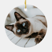 Cat Memorial 2 Fotos Rainbow Keepake Keramik Ornament (Hinten)