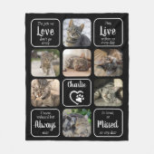 Cat Memorial 7 Foto Collage Beileid Quotenname Fleecedecke (Vorderseite)