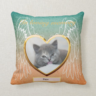 Cat Memorial Angel Wings Foto Personalisiert Kissen
