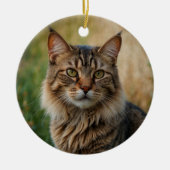 Cat Memorial Beileid Benutzerdefiniertes Foto und  Keramik Ornament (Vorne)