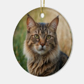 Cat Memorial Beileid Benutzerdefiniertes Foto und  Keramik Ornament (Links)
