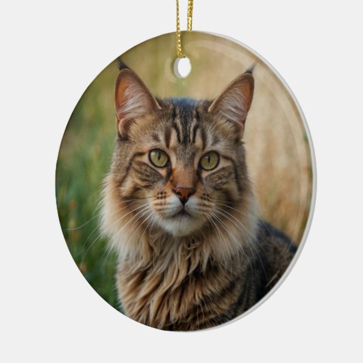 Cat Memorial Beileid Benutzerdefiniertes Foto und  Keramik Ornament (Links)