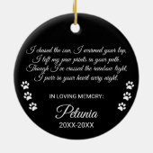 Cat Memorial Beileid Benutzerdefiniertes Foto und  Keramik Ornament (Hinten)