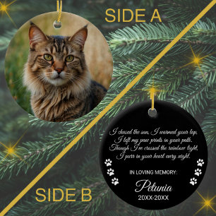 Cat Memorial Beileid Benutzerdefiniertes Foto und  Keramik Ornament