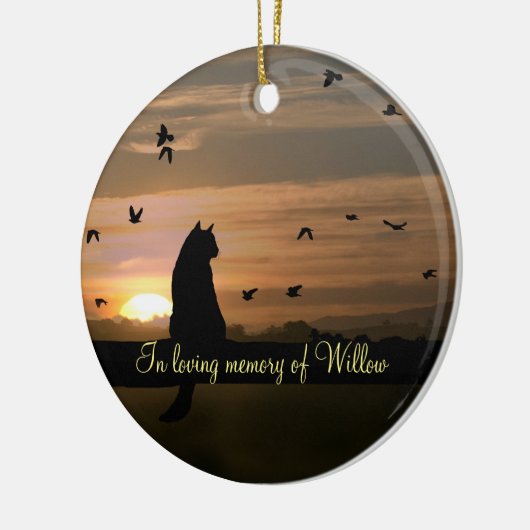 Cat Memorial Beileid Tribute Keramik Ornament (Links)