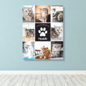Cat Memorial Custom Foto Collage in Love Memory Leinwanddruck (Insitu (Holzboden))