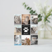 Cat Memorial Custom Foto Collage in Love Memory Postkarte (Stehend Vorderseite)