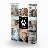 Cat Memorial Custom Pet Collage Paw Print Fotoblock (Rechts)