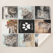 Cat Memorial Custom Pet Foto Collage Paw Print Sherpadecke (Vorderseite (Horizontal))