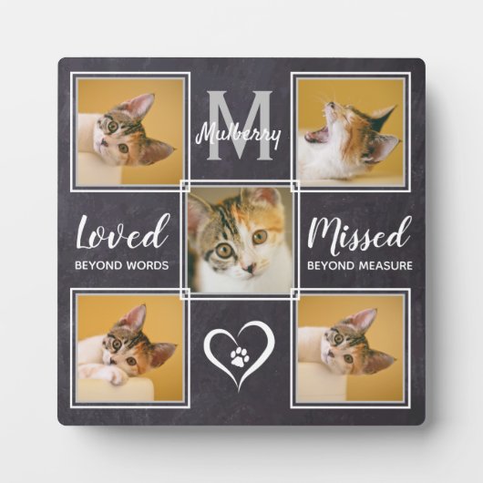 Cat Memorial Einmalige FotoCollage Fotoplatte (Vorderseite)