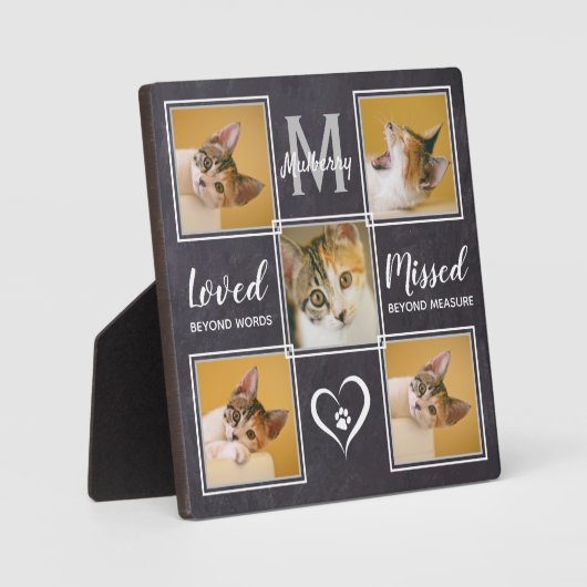 Cat Memorial Einmalige FotoCollage Fotoplatte (Vorderseite)