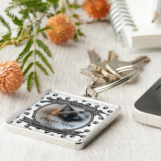 Cat Memorial Forever erinnert Schlüsselanhänger (Seite)