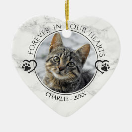 Cat Memorial Forever in unserem Herz Foto Marmor Keramik Ornament