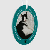 Cat Memorial Forever Loved Pet Foto Ornament (Vorderseite)