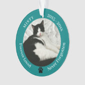 Cat Memorial Forever Loved Pet Foto Ornament (Vorderseite)