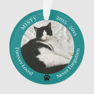 Cat Memorial Forever Loved Pet Foto Ornament
