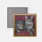 Cat Memorial Foto Frame Magnet (Vorderseite/Rückseite)