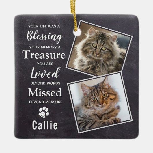 Cat-Memorial-Foto Keramikornament (Vorderseite)