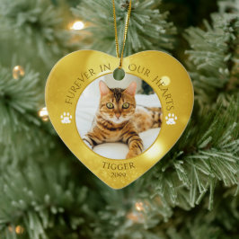 Cat Memorial FUREVER IN UNSEREM HERZEN Foto HALTEN Keramik Ornament