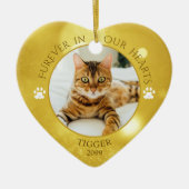 Cat Memorial FUREVER IN UNSEREM HERZEN Foto HALTEN Keramik Ornament (Vorne)