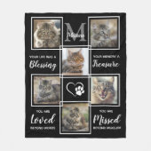 Cat Memorial Geschenk Pet Loss Gedicht 6 FotoColla Fleecedecke (Vorderseite)