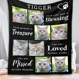 Cat Memorial Gift - Personalisierter Pet Loss 8 Fo Fleecedecke