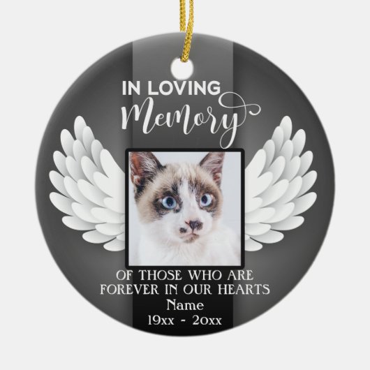 Cat Memorial: Im Foto "Benutzerdefinierter Speiche Keramik Ornament (Vorne)