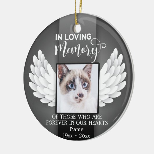 Cat Memorial: Im Foto "Benutzerdefinierter Speiche Keramik Ornament (Links)