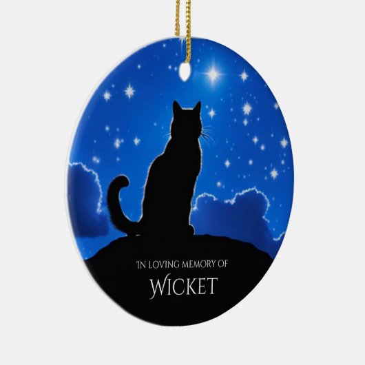 Cat Memorial Individuelle Name Keramik Ornament (Rechts)