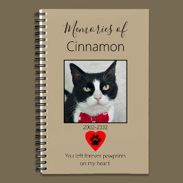 Cat Memorial Journal Khaki Notizblock