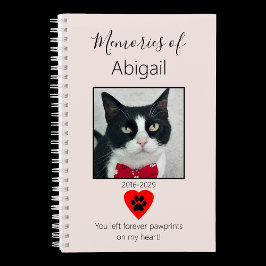 Cat Memorial Journal Pale Pink Notizblock