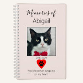 Cat Memorial Journal Pale Pink Notizblock (Vorderseite)