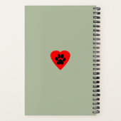 Cat Memorial Journal Sage Green Notizblock (Rückseite)