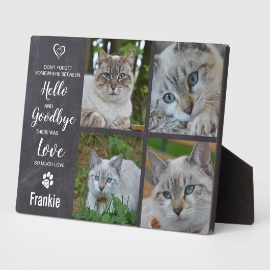 Cat Memorial Keepake Beileid Pet Loss Memorial Fotoplatte (Seite)