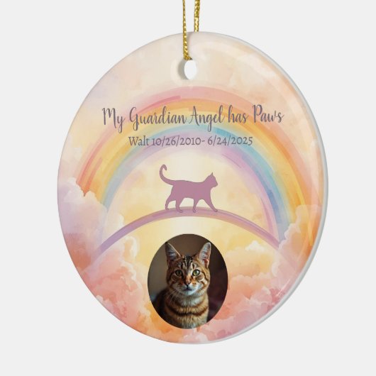 Cat Memorial Keramik Ornament Rainbow Bridge (Links)
