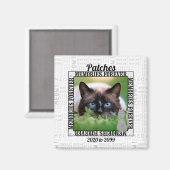 Cat-Memorial mit Name und Foto Magnet (Vorderseite/Rückseite)