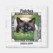 Cat-Memorial mit Name und Foto Magnet (Vorne)
