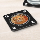 Cat Memorial Paw druckt Foto Beverage Coaster Getränkeuntersetzer (Linke Seite)