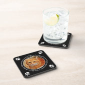 Cat Memorial Paw druckt Foto Beverage Coaster Getränkeuntersetzer (Rechte Seite)