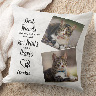 Cat Memorial Personalisiert Paw druckt Gedicht 2 F Kissen