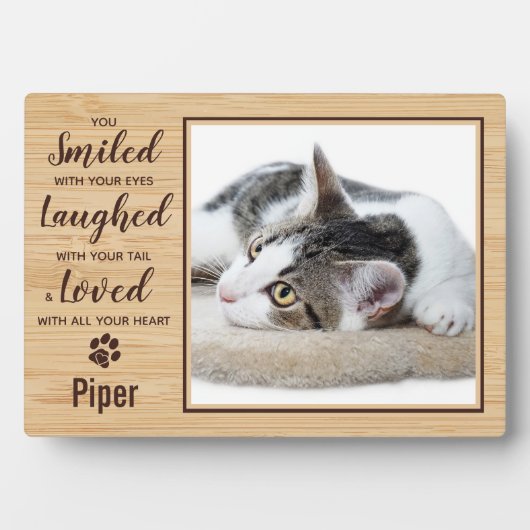 Cat Memorial Pet Loss Foto Fotoplatte (Vorderseite)