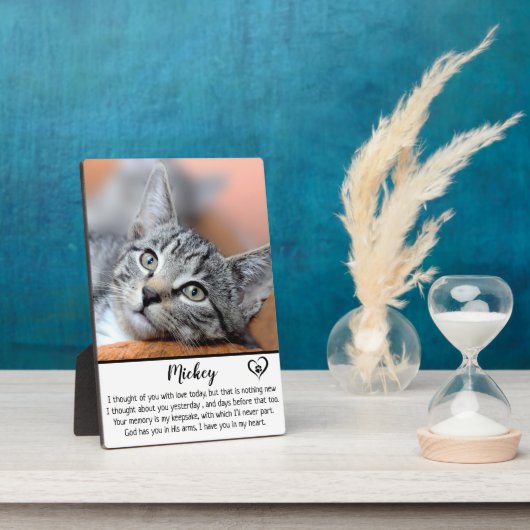 Cat Memorial - Pet Loss Keepake Gift- Cat Beileid Fotoplatte (Seite)