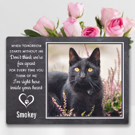 Cat Memorial Pet Loss Paw Print Heft Foto Fotoplatte