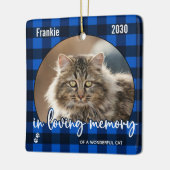 Cat Memorial Pet Loss Red Kariert Keepake Foto Keramikornament (Links)