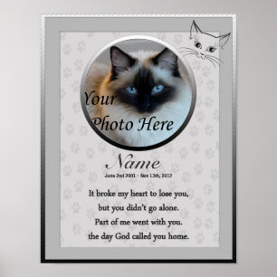 Cat Memorial Poster Print - Religiöse Verse