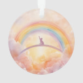 Cat Memorial Watercolor Rainbow Bridge Ornament (Rückseite)